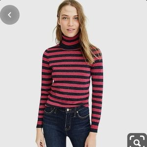 J.Crew lurex Sparkle Pink & Blue Turtleneck